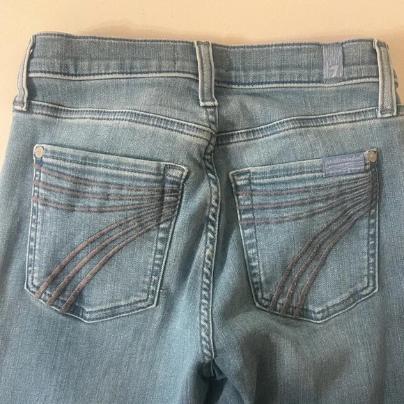 7 For All Mankind Light Blue Wide Leg Jeans. Size 25. Great Fit! - Picture 4 of 7